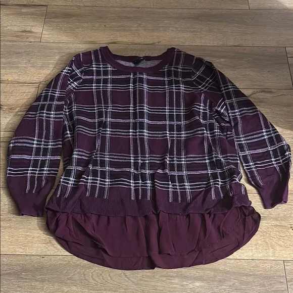 Torrid Purple Plaid Blouse - Picture 2 of 7